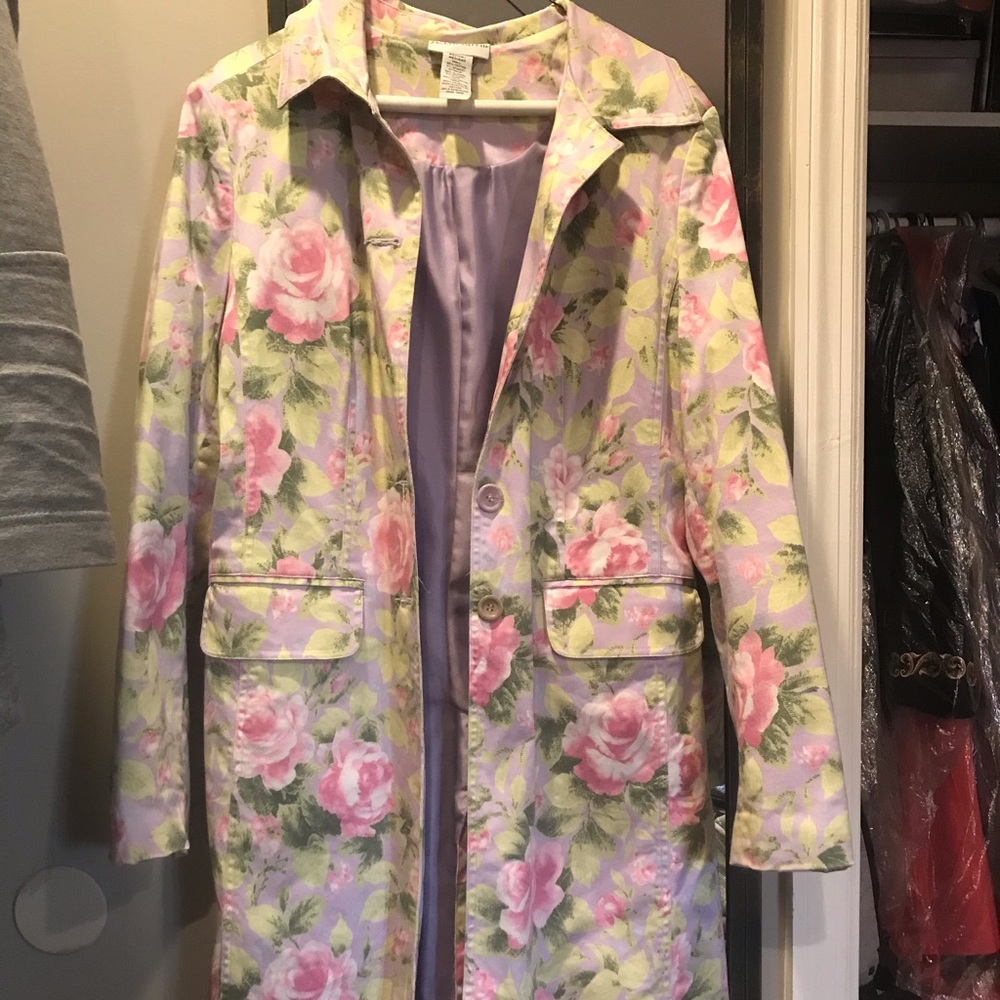 Beautiful Easter spring floral long jacket